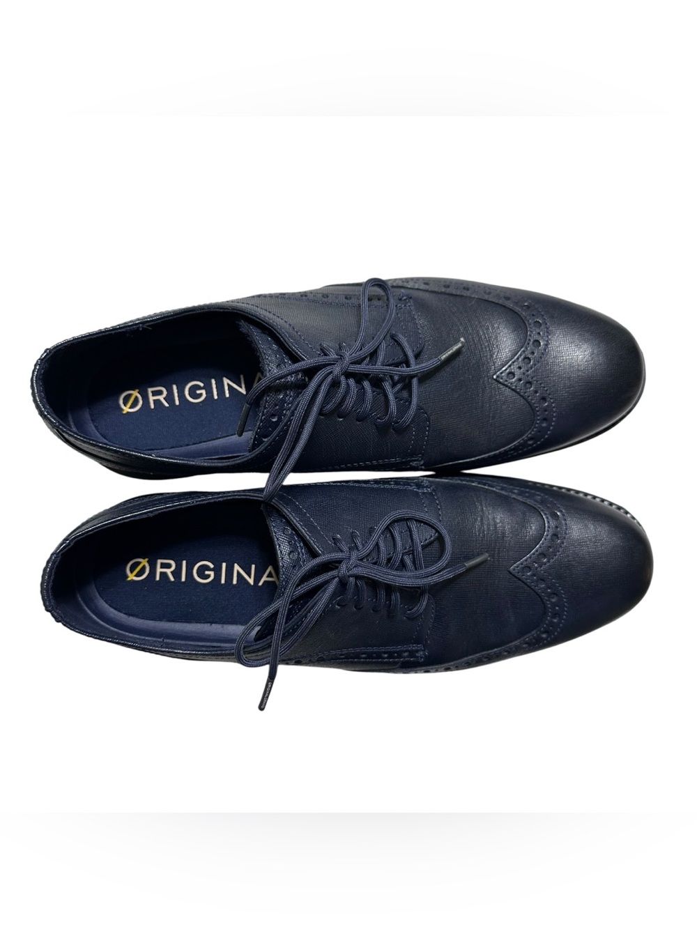 Cole Haan Men's ØriginalGrand Wingtip Oxford Dress Shoe In Deep Blue Sz.9M Prepp